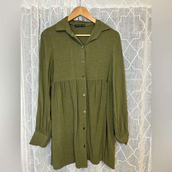 Nasty gal collection green button up dress - Picture 1 of 3